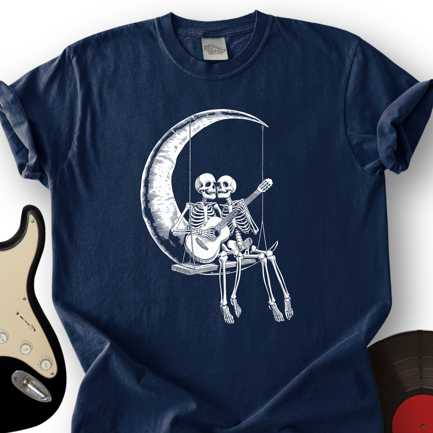 Skeleton Serenade on the Moon T-Shirt