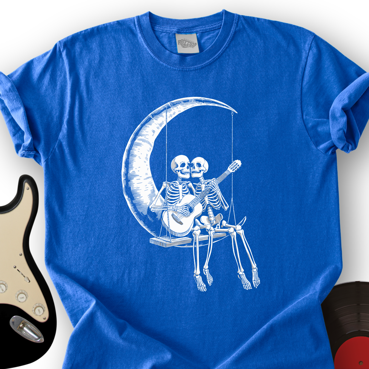Skeleton Serenade on the Moon T-Shirt