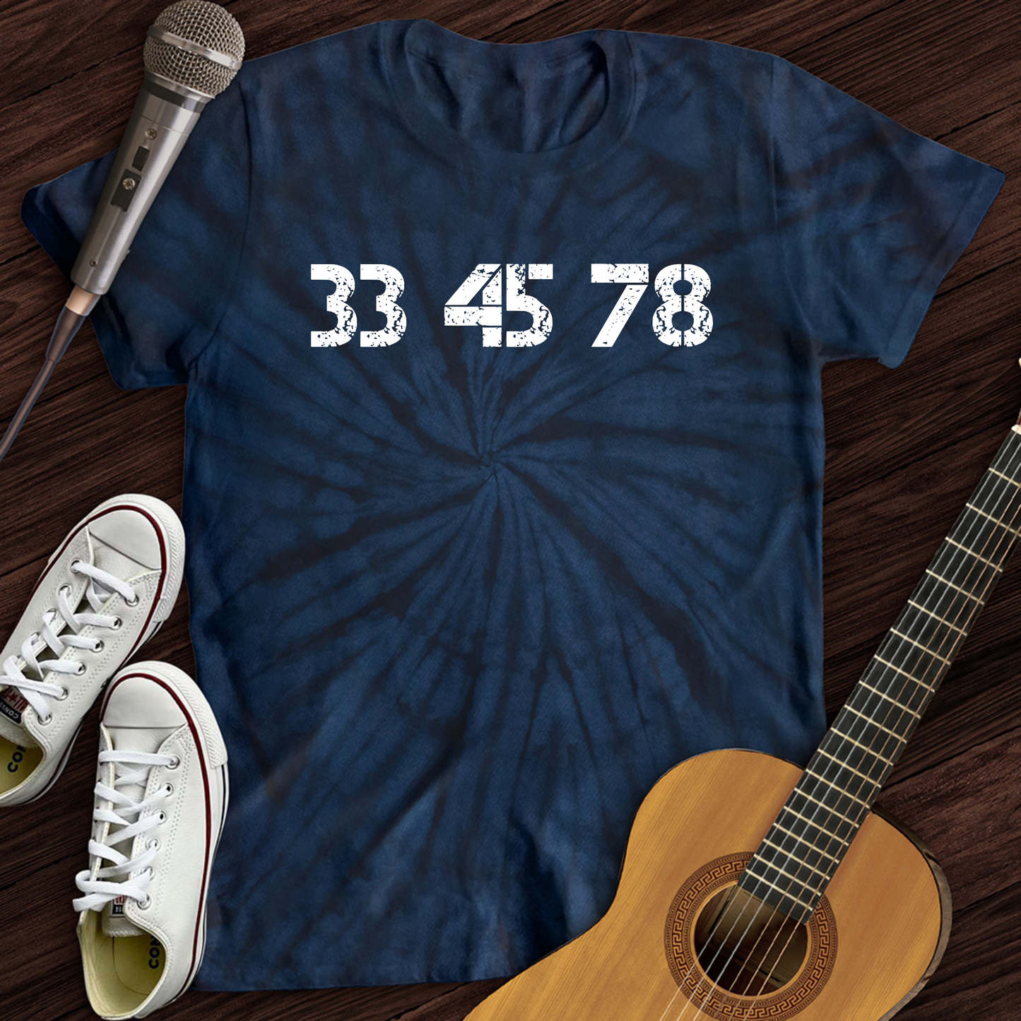 33-45-78 RPM Turntable Tie Dye T-Shirt