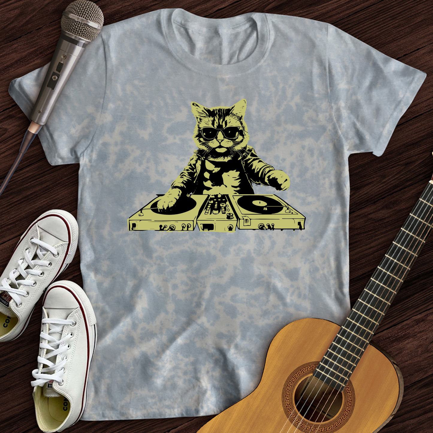 Cat DJ Tie Dye T-Shirt