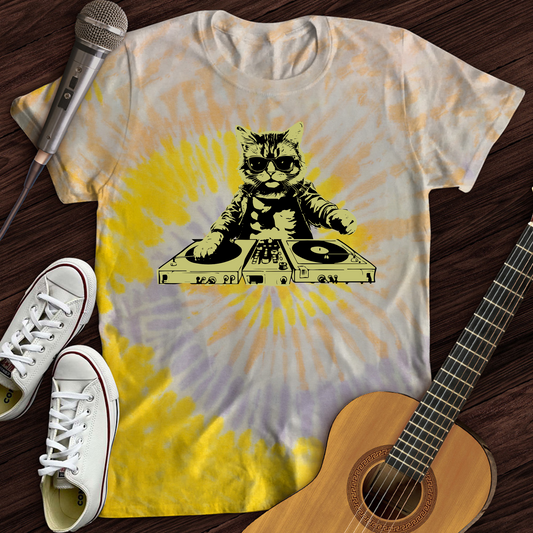 Cat DJ Tie Dye T-Shirt