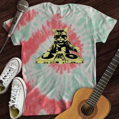 Cat DJ Tie Dye T-Shirt