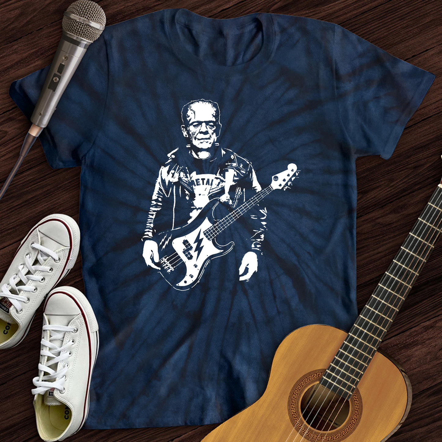 Frankenstein Guitar Tie Dye T-Shirt