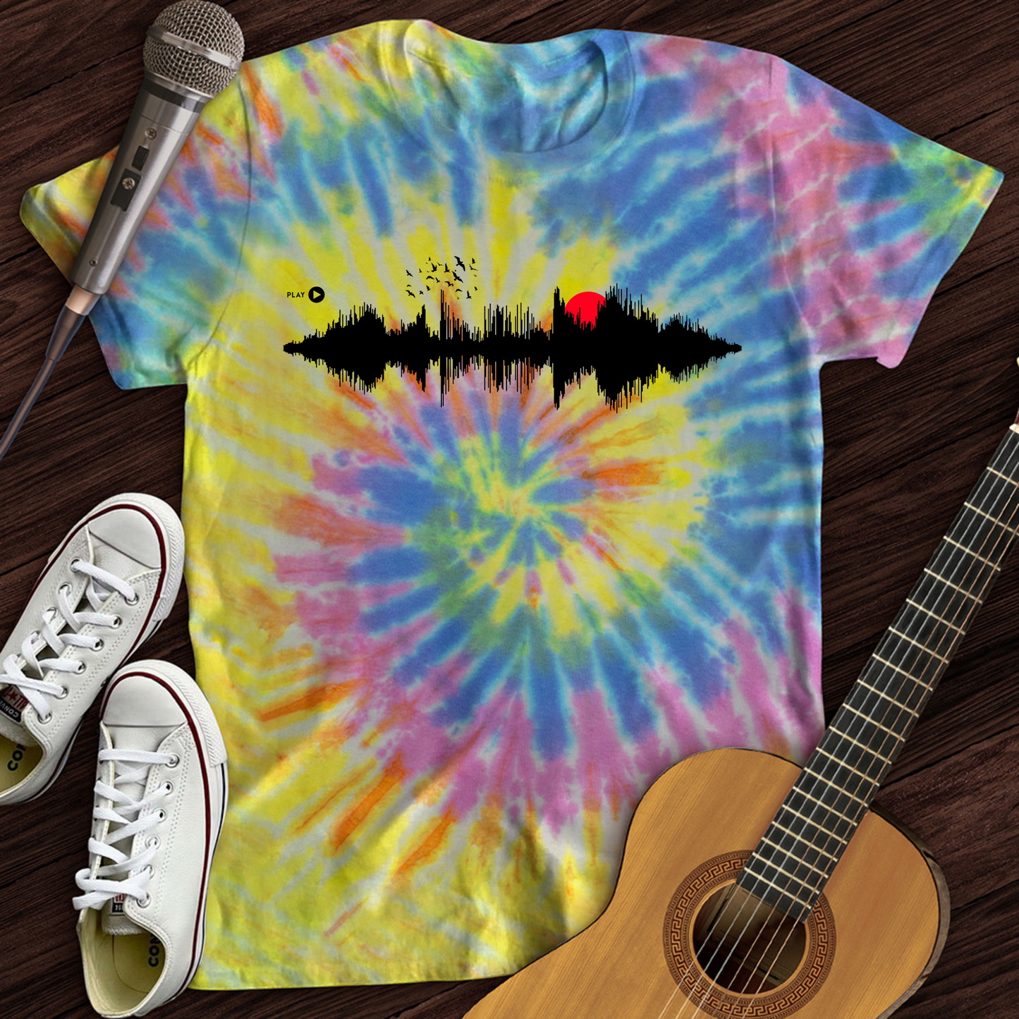 Sunset Soundwave Tie Dye T-Shirt