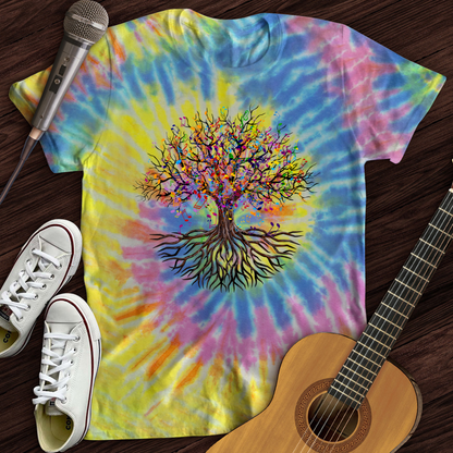 Music Note Tree Tie Dye T-Shirt