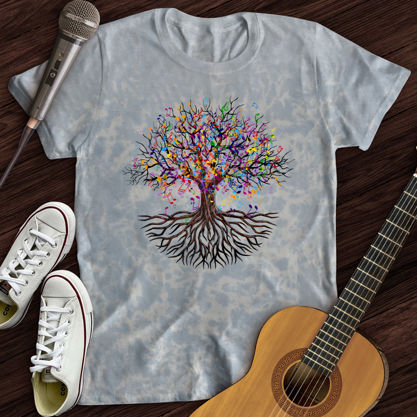 Music Note Tree Tie Dye T-Shirt