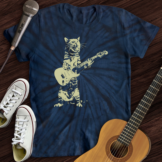 Cat Guitar Tie Dye T-Shirt