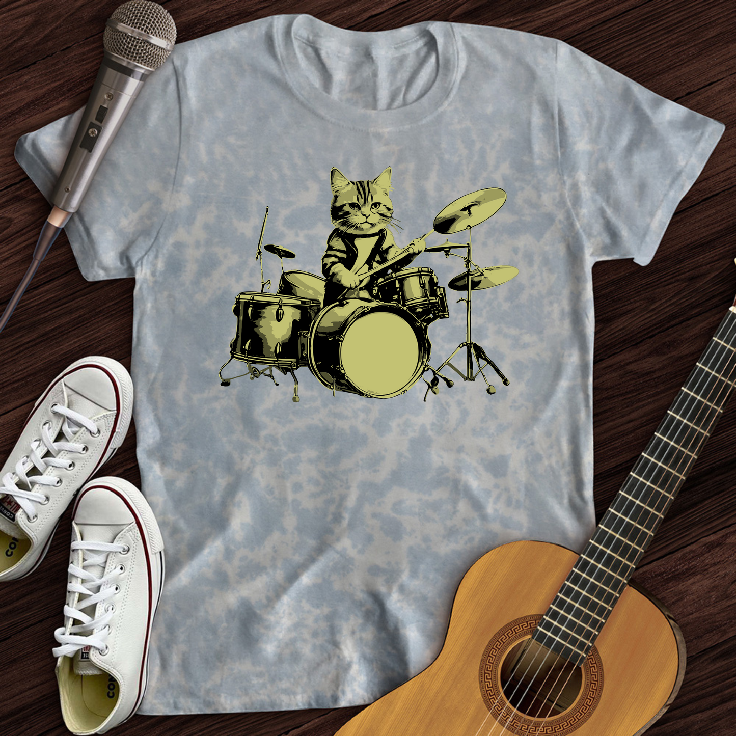 Cat Drums Tie Dye T-Shirt