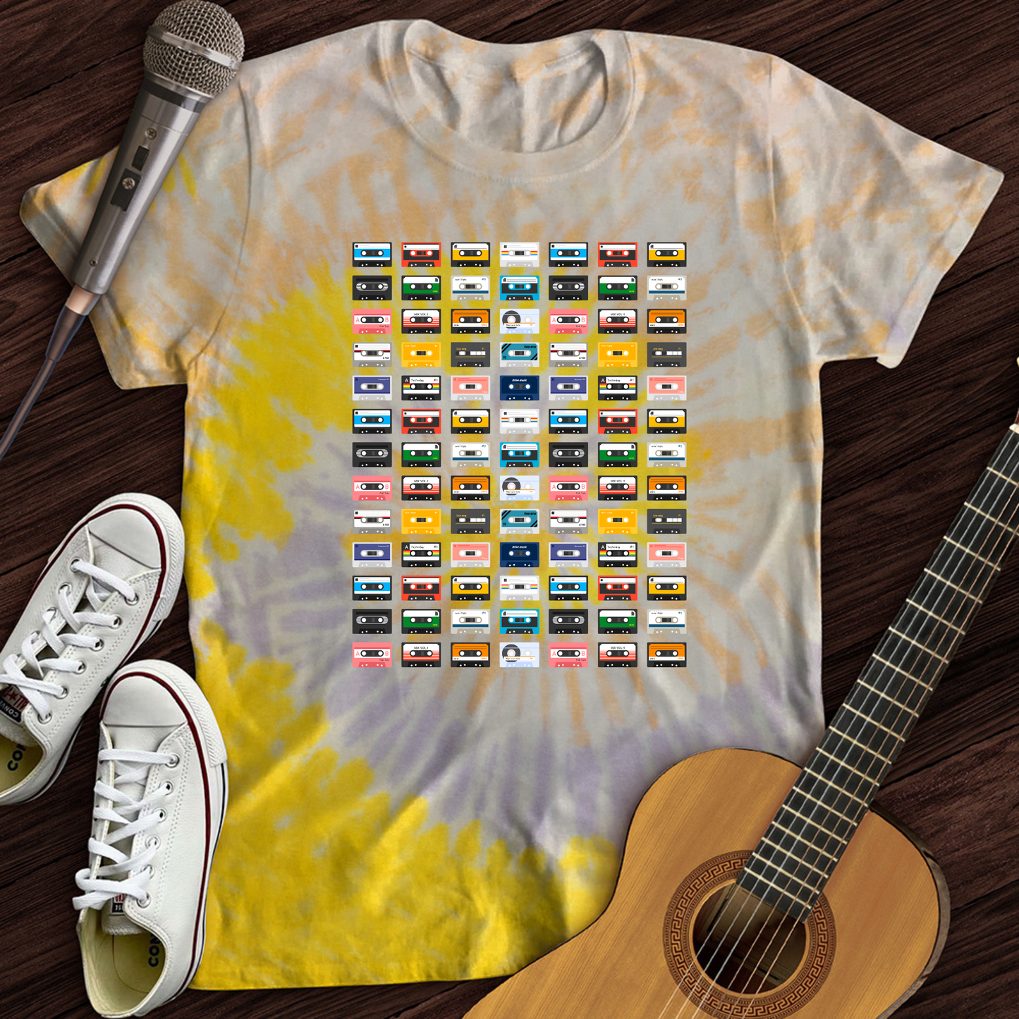 Rainbow Cassette Tie Dye T-Shirt