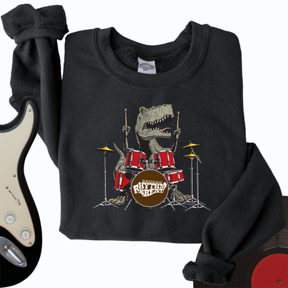 T-Rex Playing Drums Crewneck