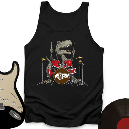 T-Rex Playing Drums Tank Top