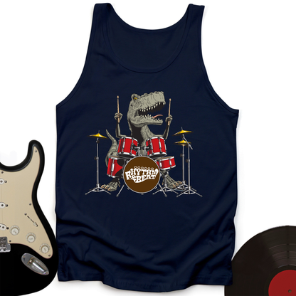 T-Rex Playing Drums Tank Top
