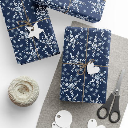 Treble Clef Snowflakes Wrapping Paper