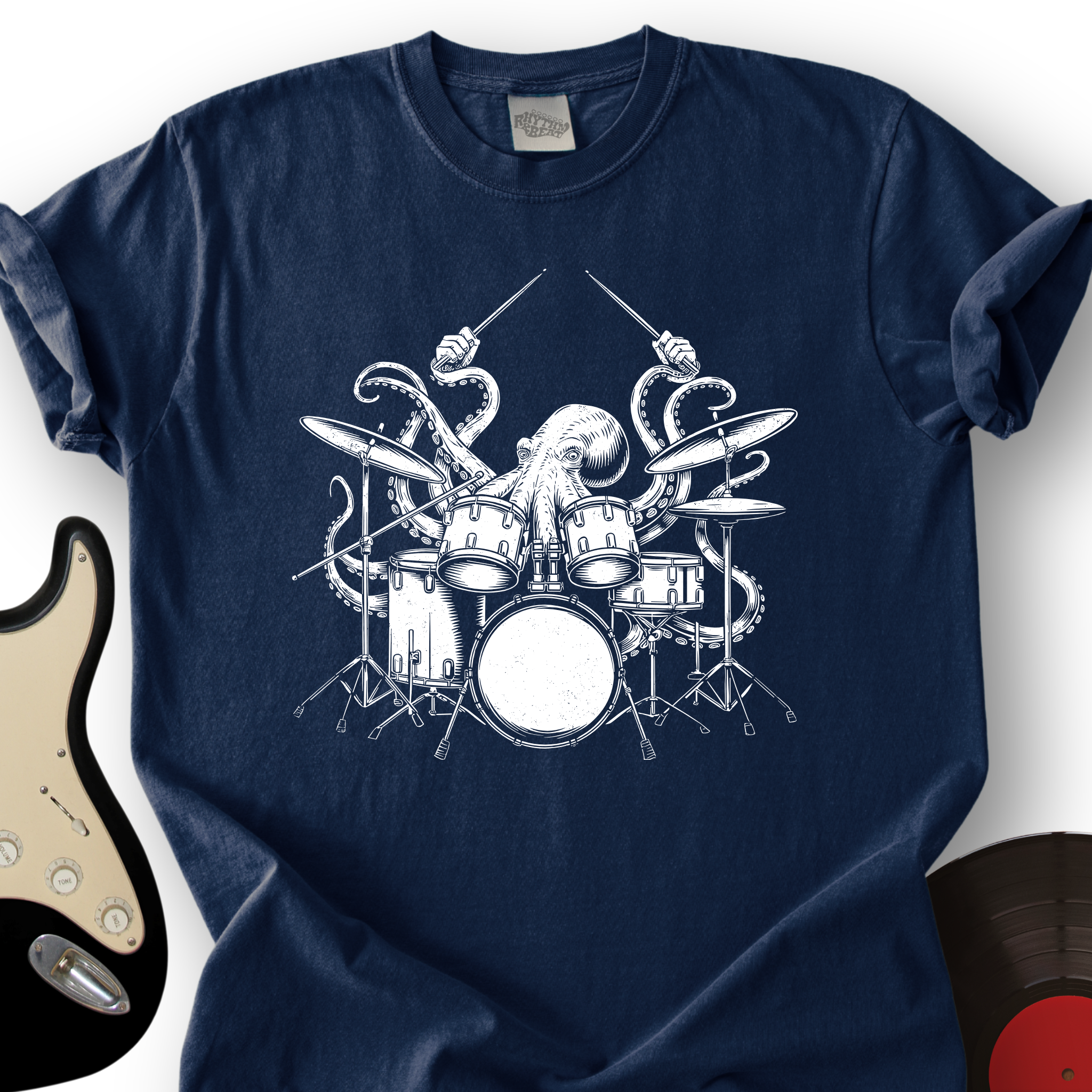 Octopus Playing a Drum T-Shirt – Rhythm And Beat