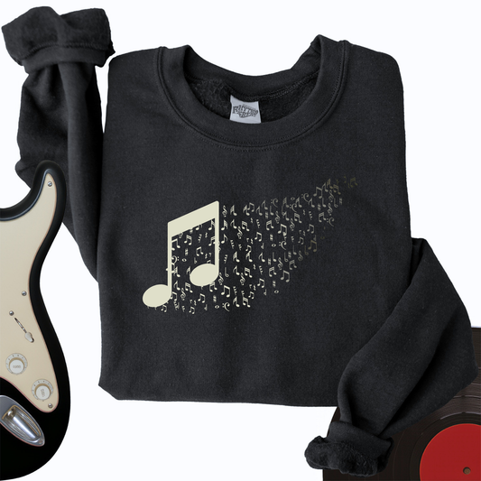 Music Note Floating Away Crewneck