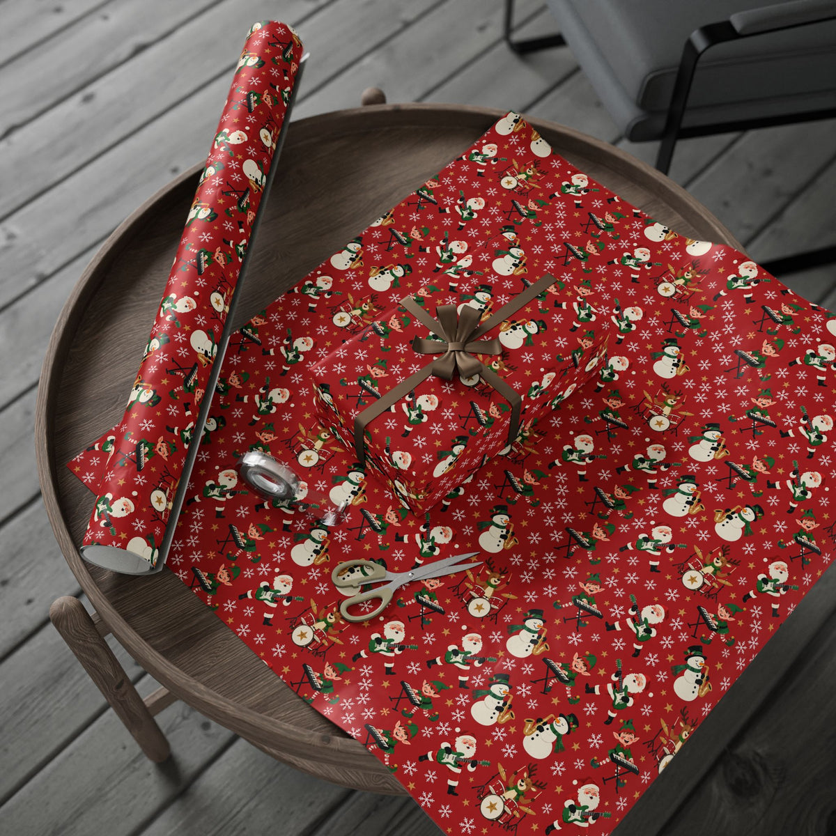Santa's Band Christmas Wrapping Paper