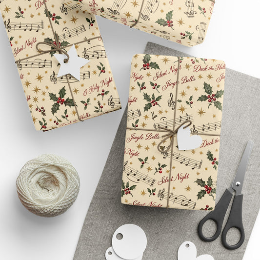 Christmas Carol Sheet Music Wrapping Paper