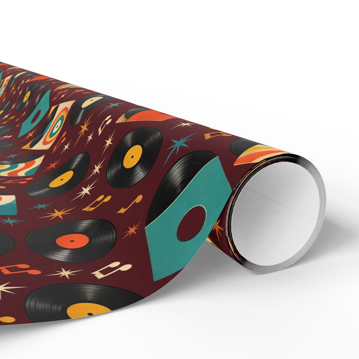 Vinyl Record Collage Wrapping Paper