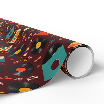 Vinyl Record Collage Wrapping Paper