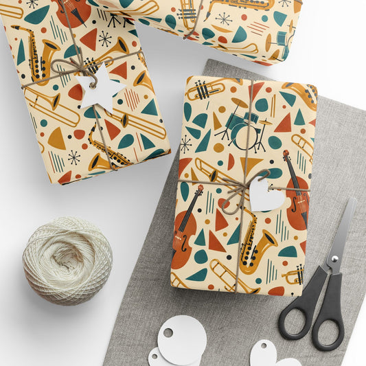 Mid-Century Jazz Band Wrapping Paper