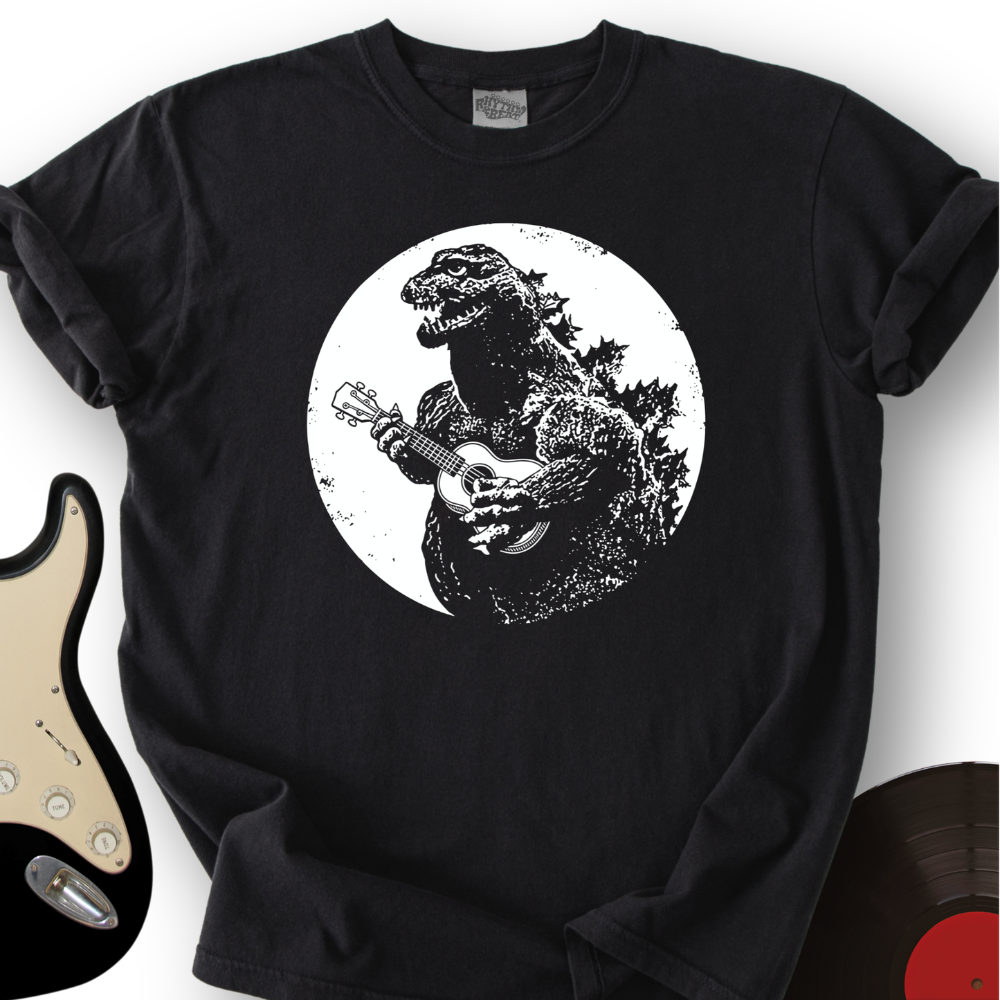Godzilla Playing Ukulele T-Shirt