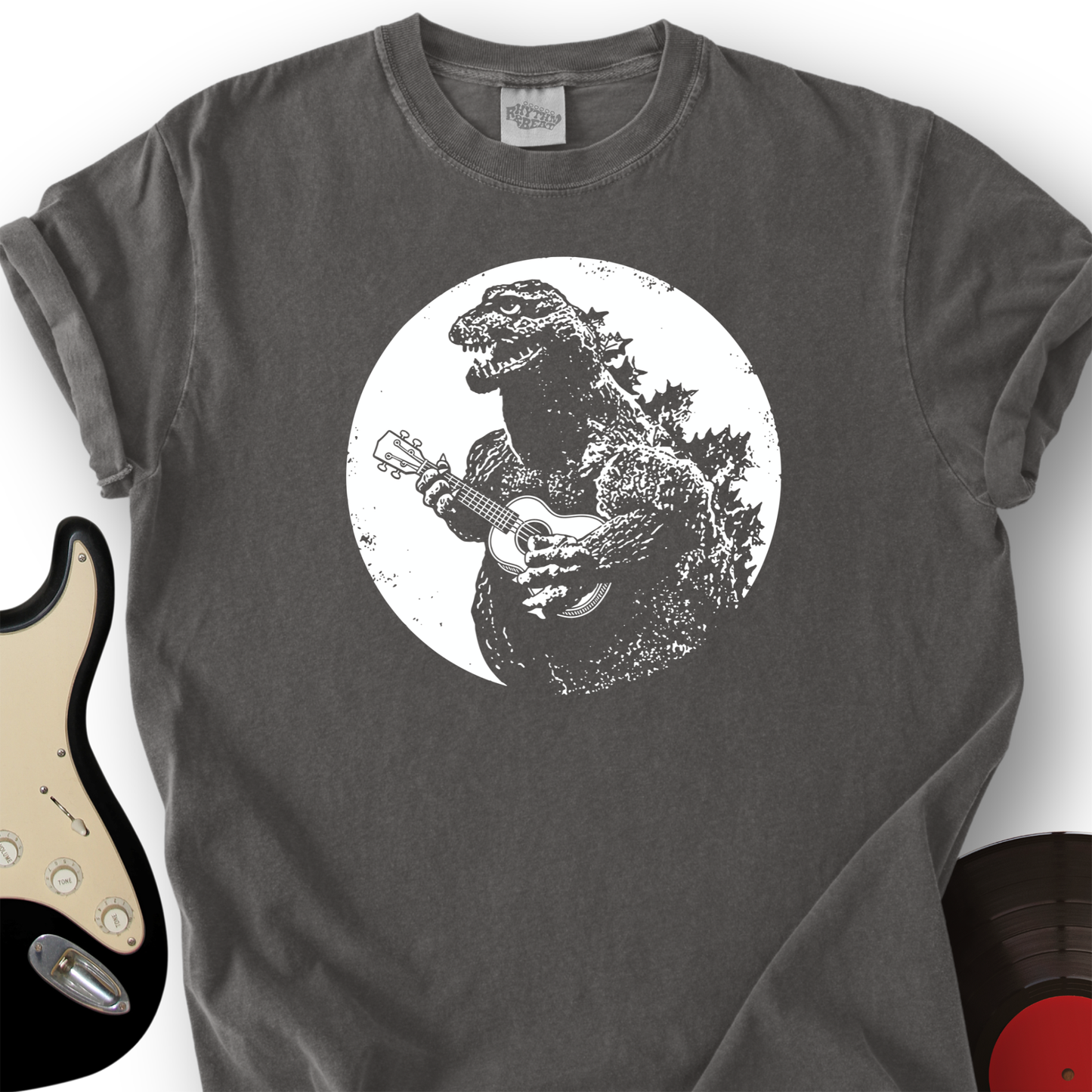 Godzilla Playing Ukulele T-Shirt