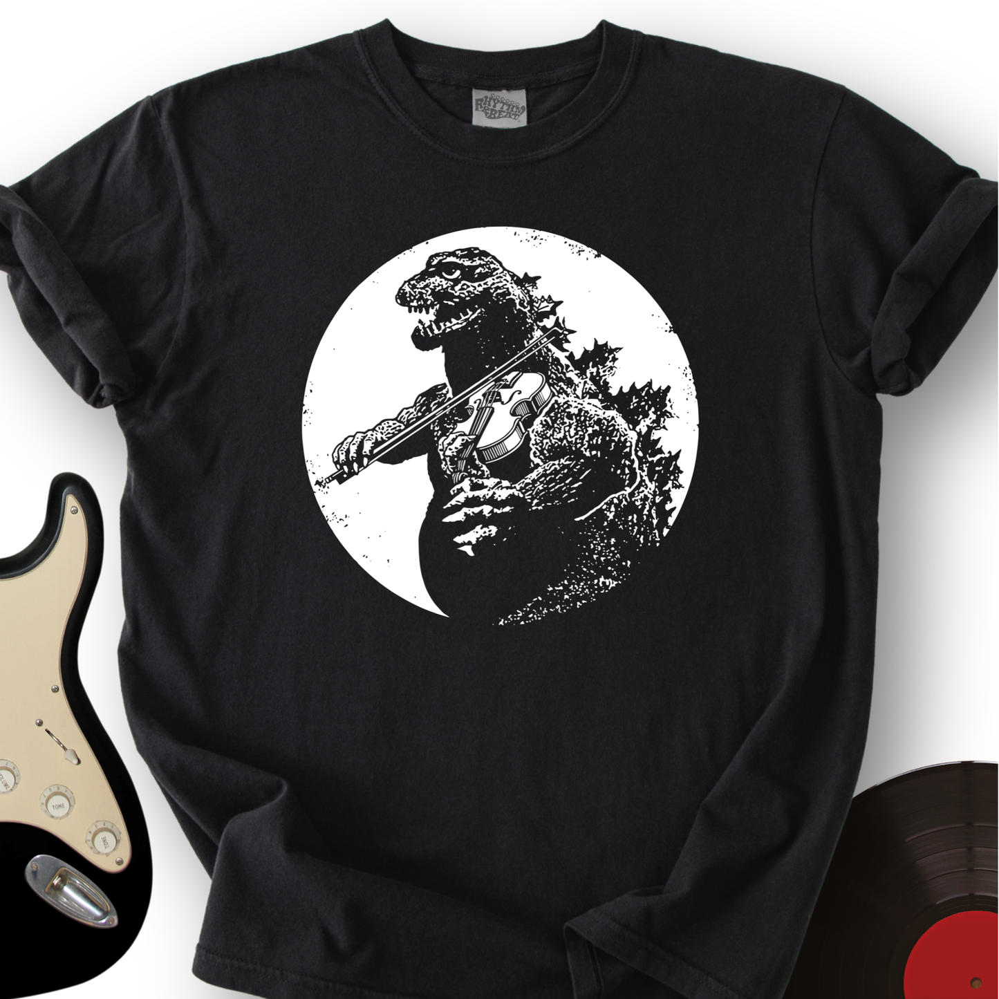 Godzilla Playing Violin T-Shirt