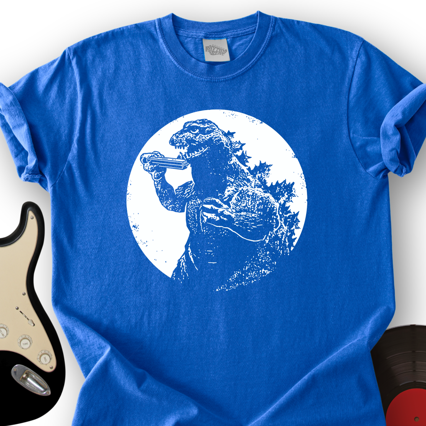 Godzilla Playing Harmonica T-Shirt