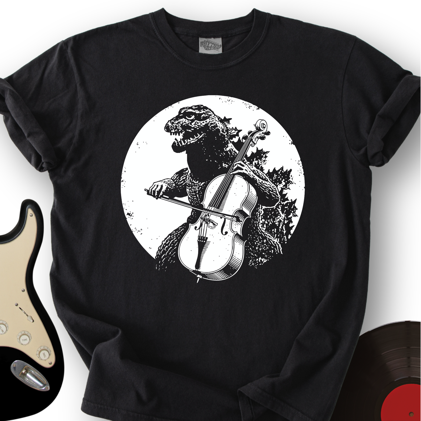 Godzilla Playing Cello T-Shirt