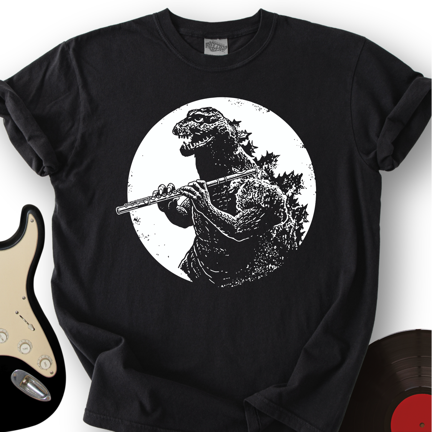 Godzilla Playing Flute T-Shirt