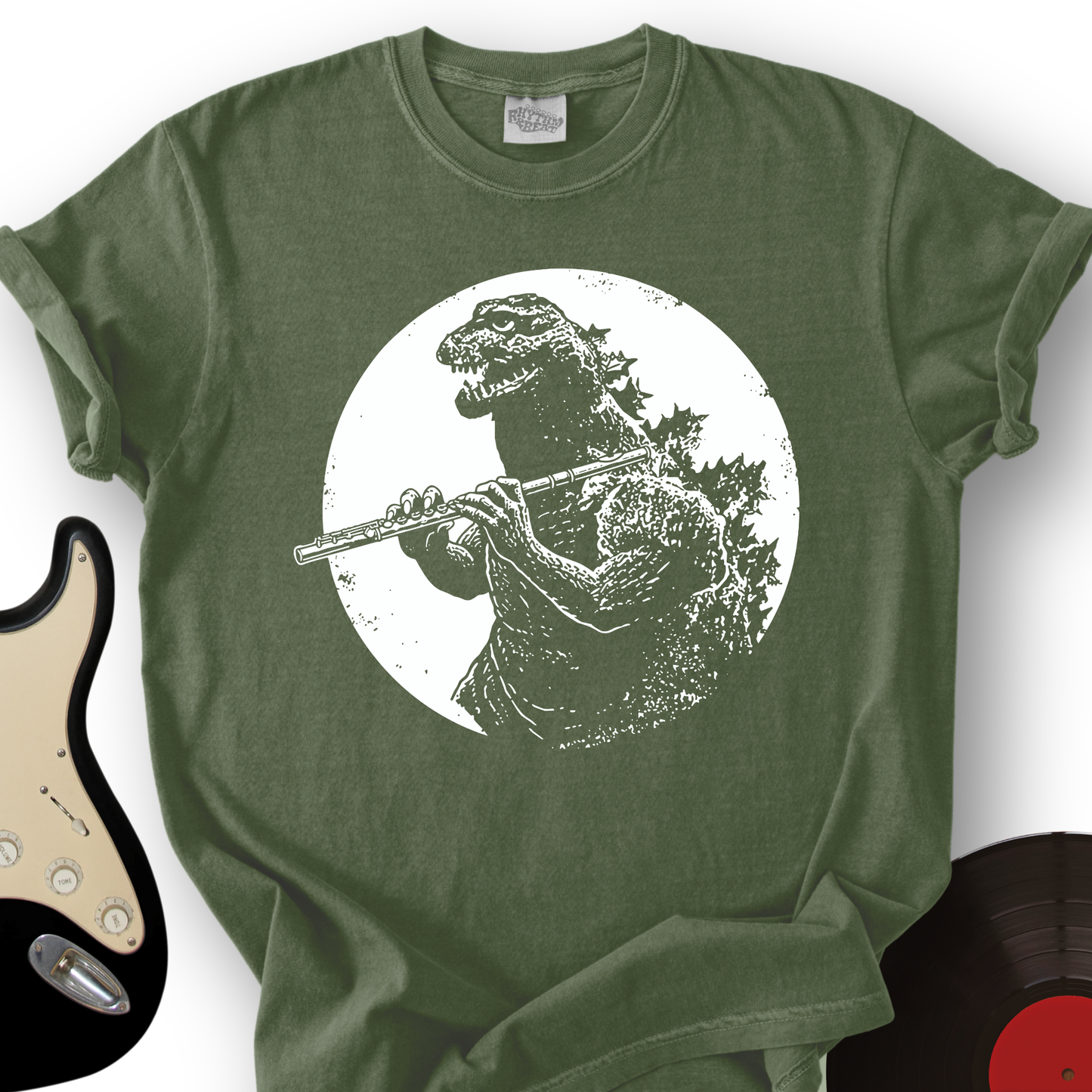 Godzilla Playing Flute T-Shirt