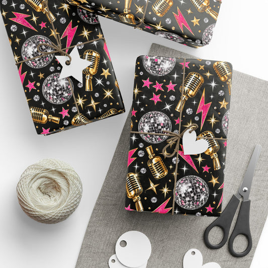 Disco Rock Star Glam Wrapping Paper