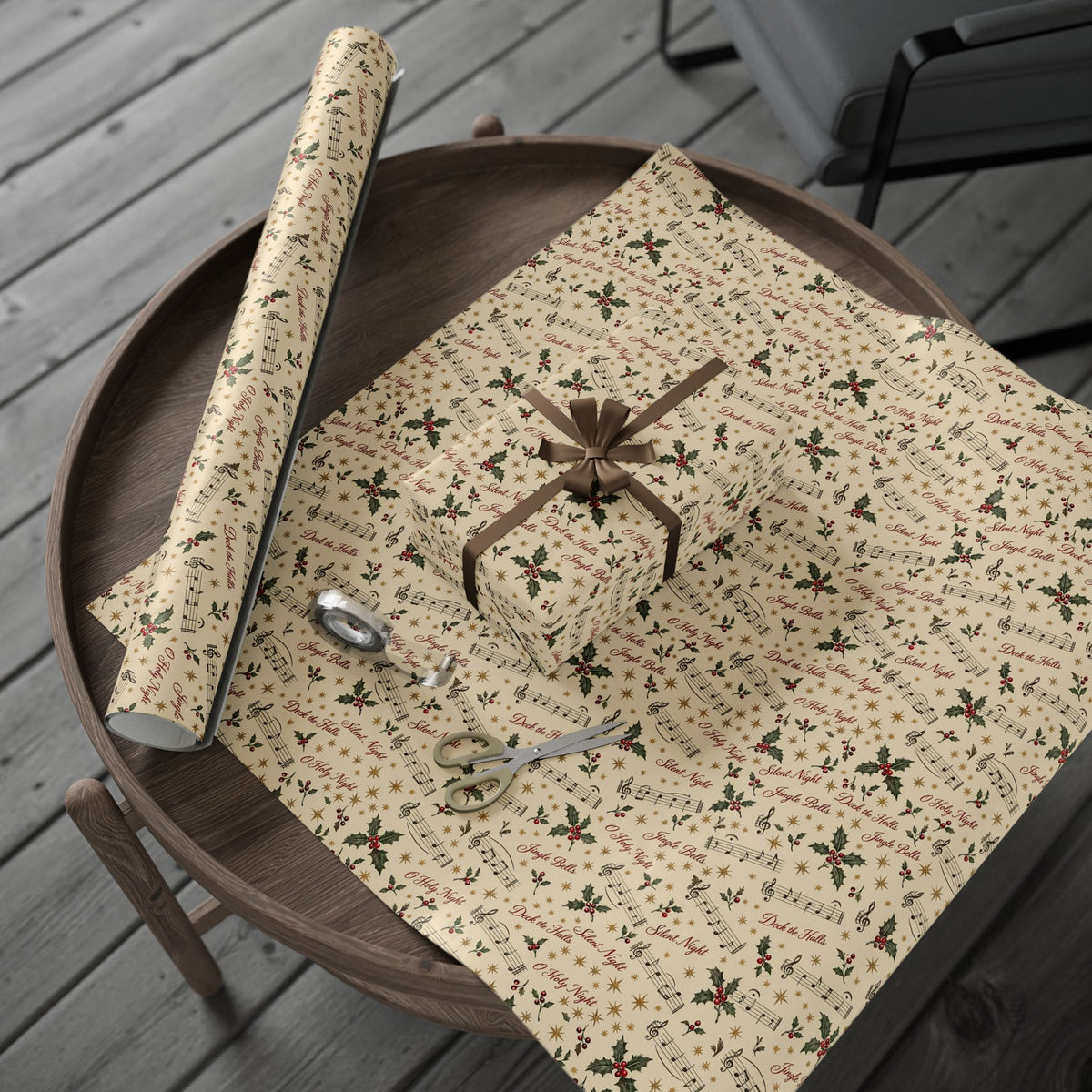 Christmas Carol Sheet Music Wrapping Paper