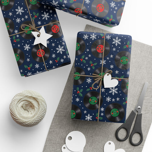 Vinyl Snowfall Christmas Wrapping Paper