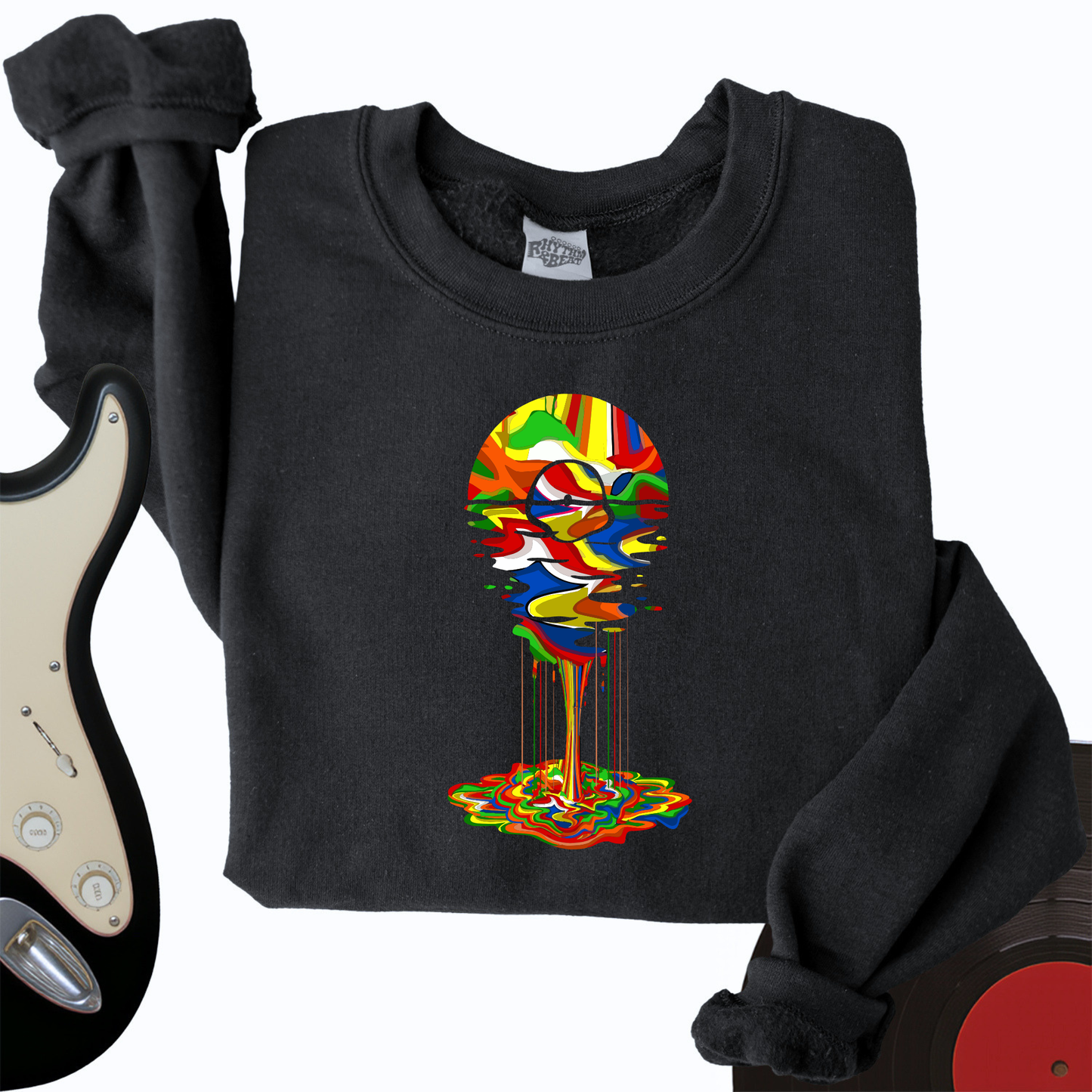 Melting Rainbow Vinyl Crewneck