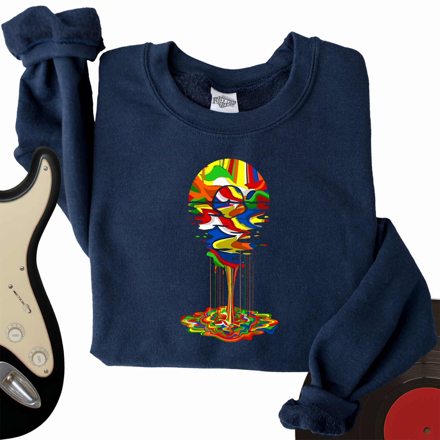 Melting Rainbow Vinyl Crewneck