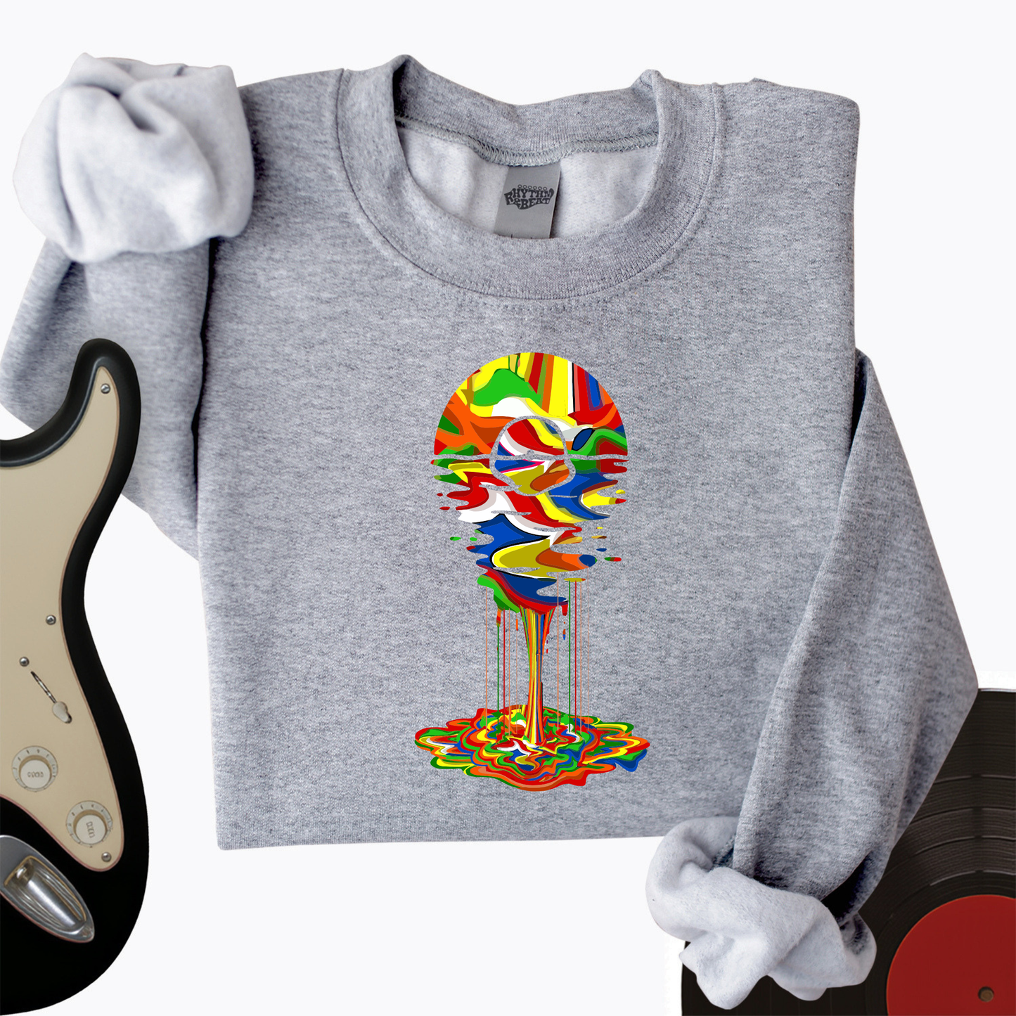 Melting Rainbow Vinyl Crewneck