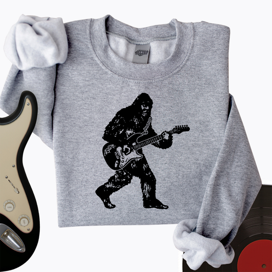 Bigfoot Playing Guitar Crewneck