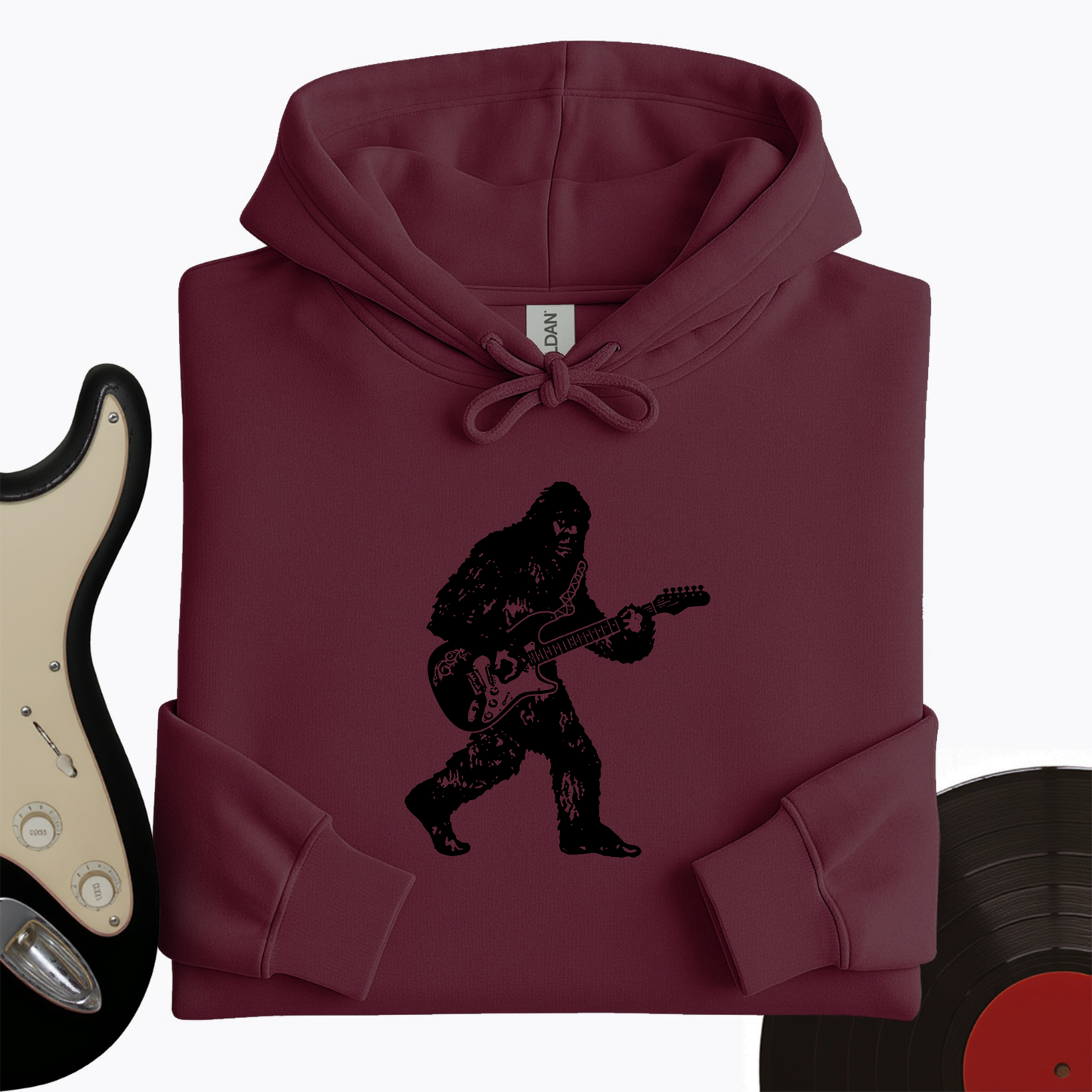 Bigfoot Playing Guitar Hoodie