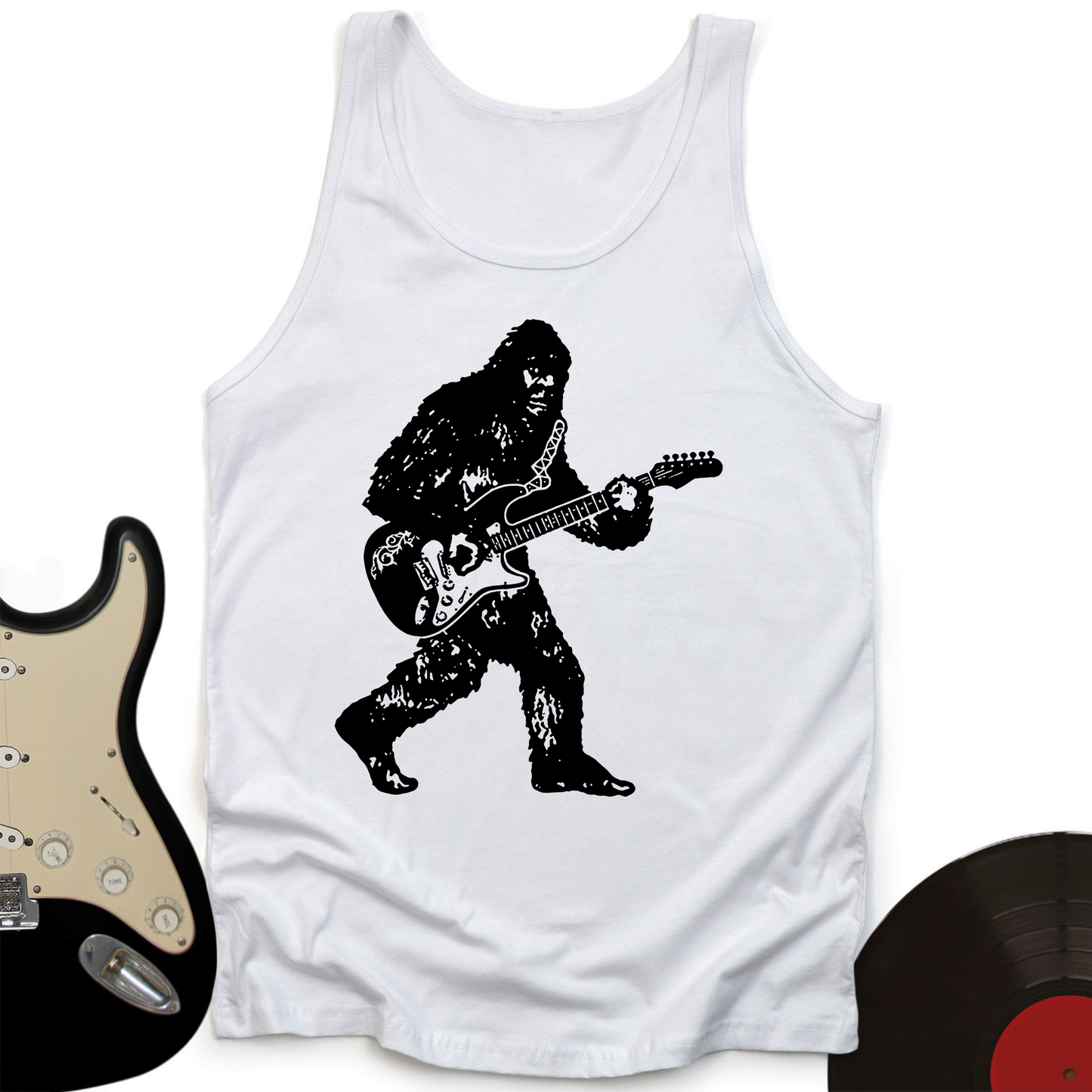 Bigfoot Playing Guitar Tank Top