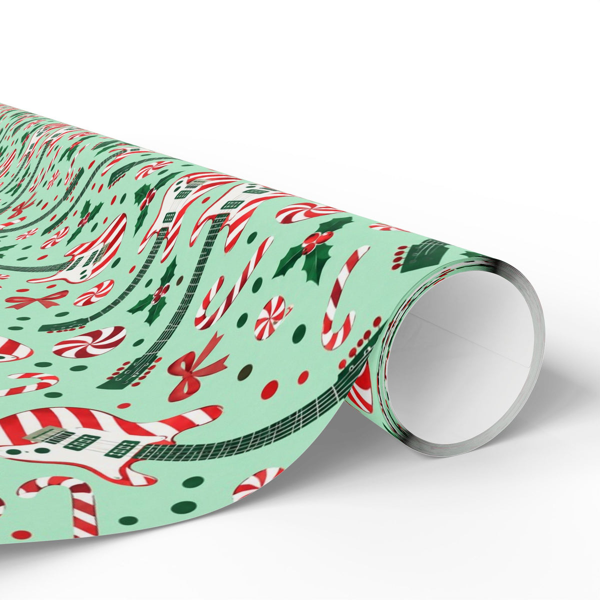 Candy Cane Guitars Wrapping Paper