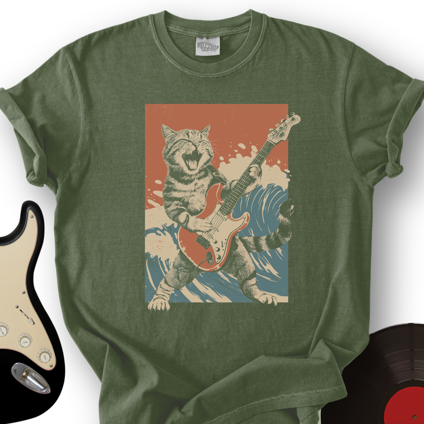 Cat Guitar Poster T-Shirt