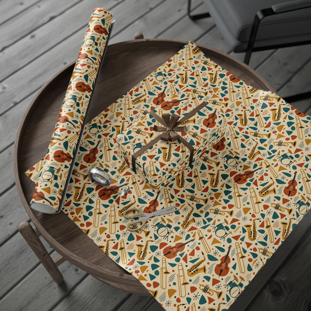 Mid-Century Jazz Band Wrapping Paper