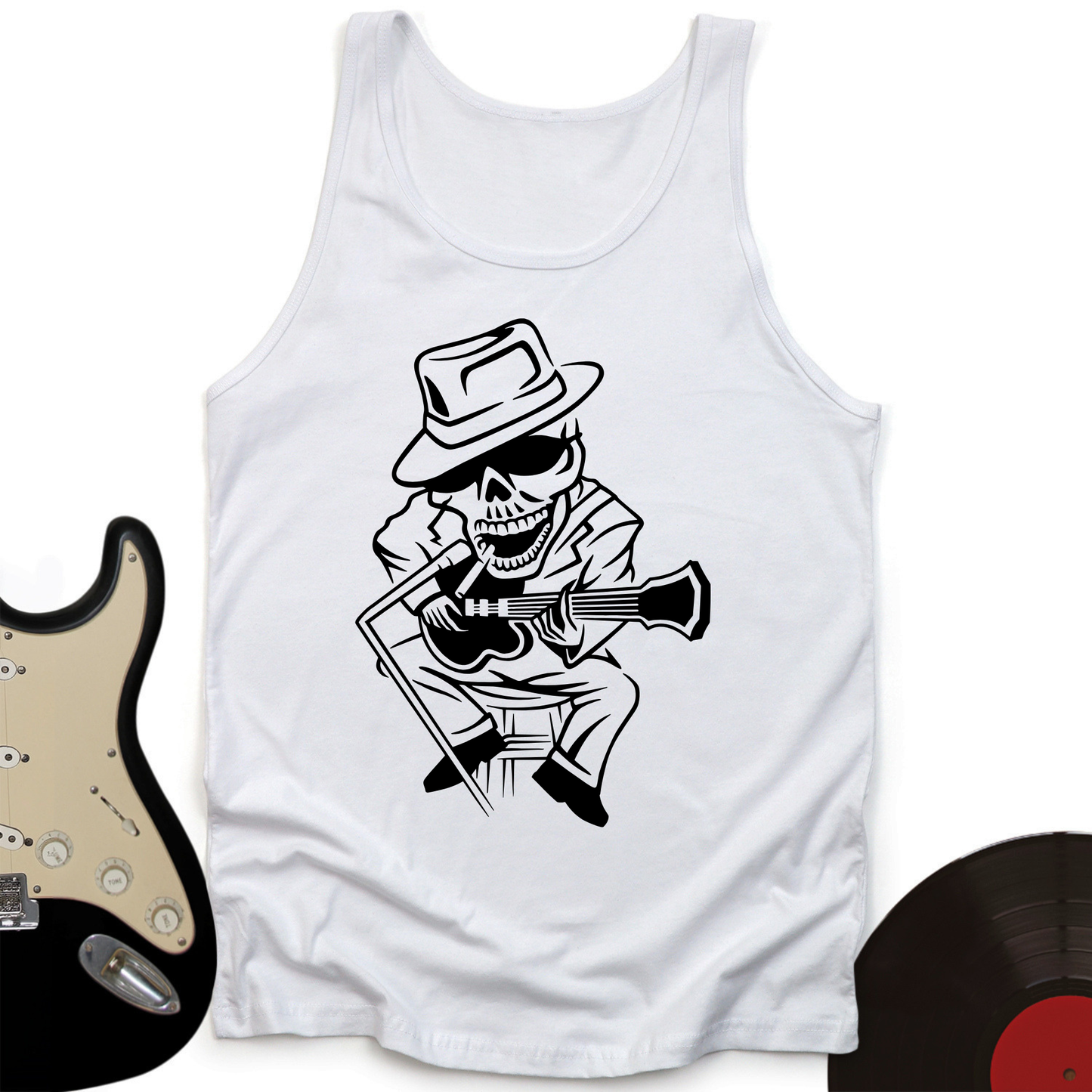 Skeleton Musician Tank Top