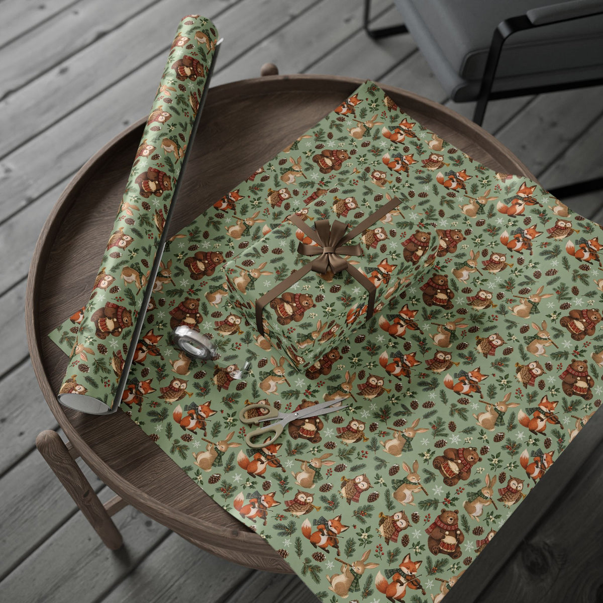 Woodland Winter Band Wrapping Paper