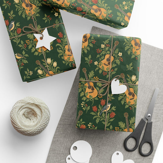 Guitar Botanical Toile Wrapping Paper