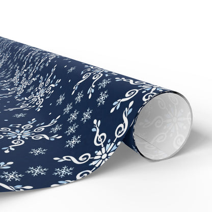 Treble Clef Snowflakes Wrapping Paper