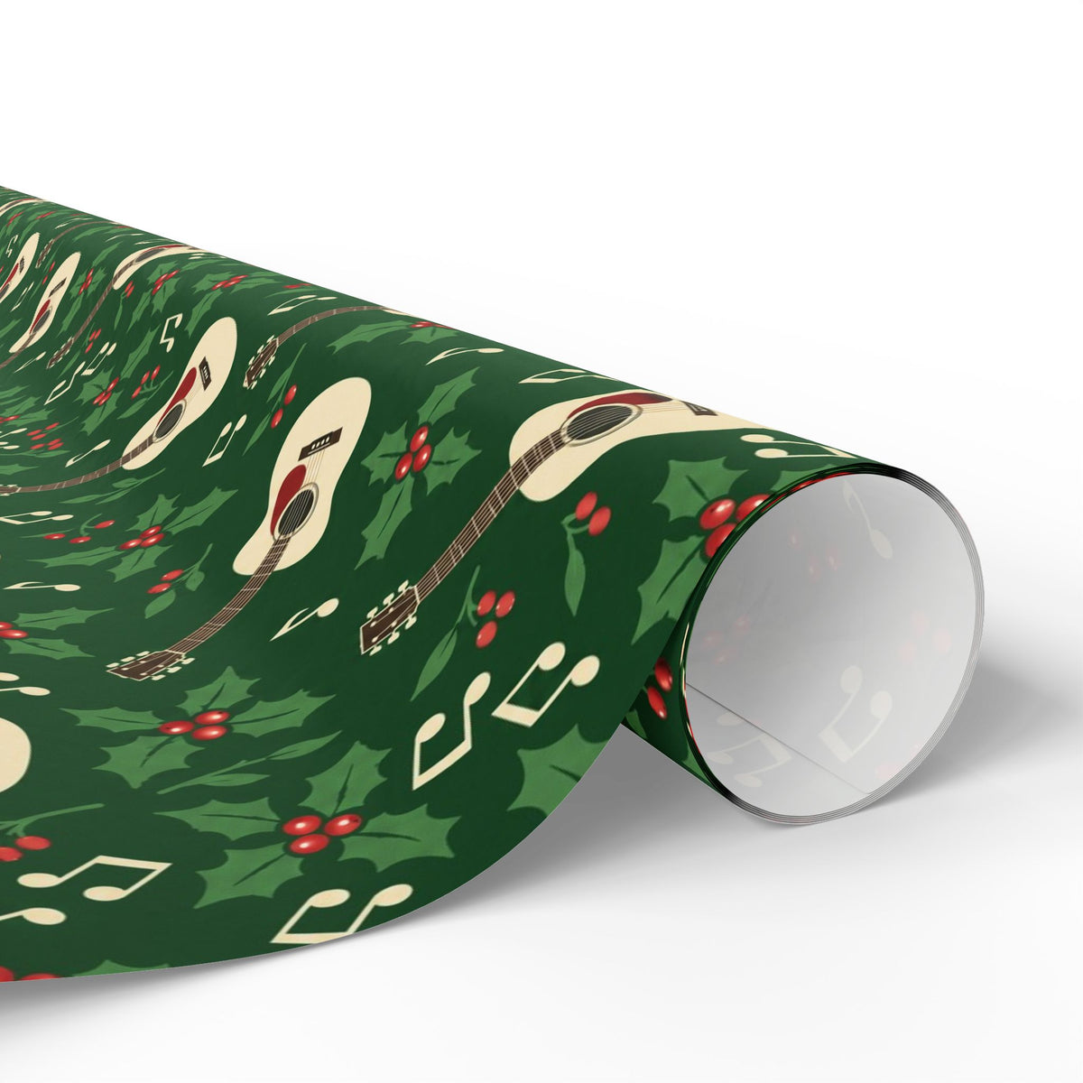 Holly Jolly Acoustic Guitar Wrapping Paper