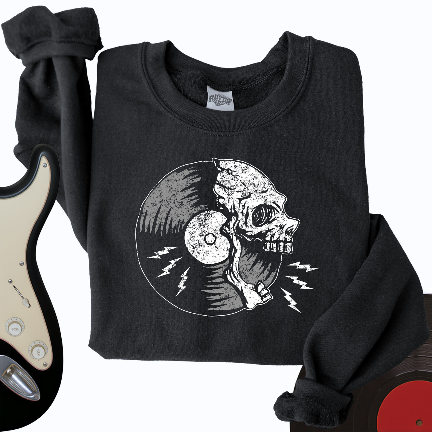 Skull Record Crewneck