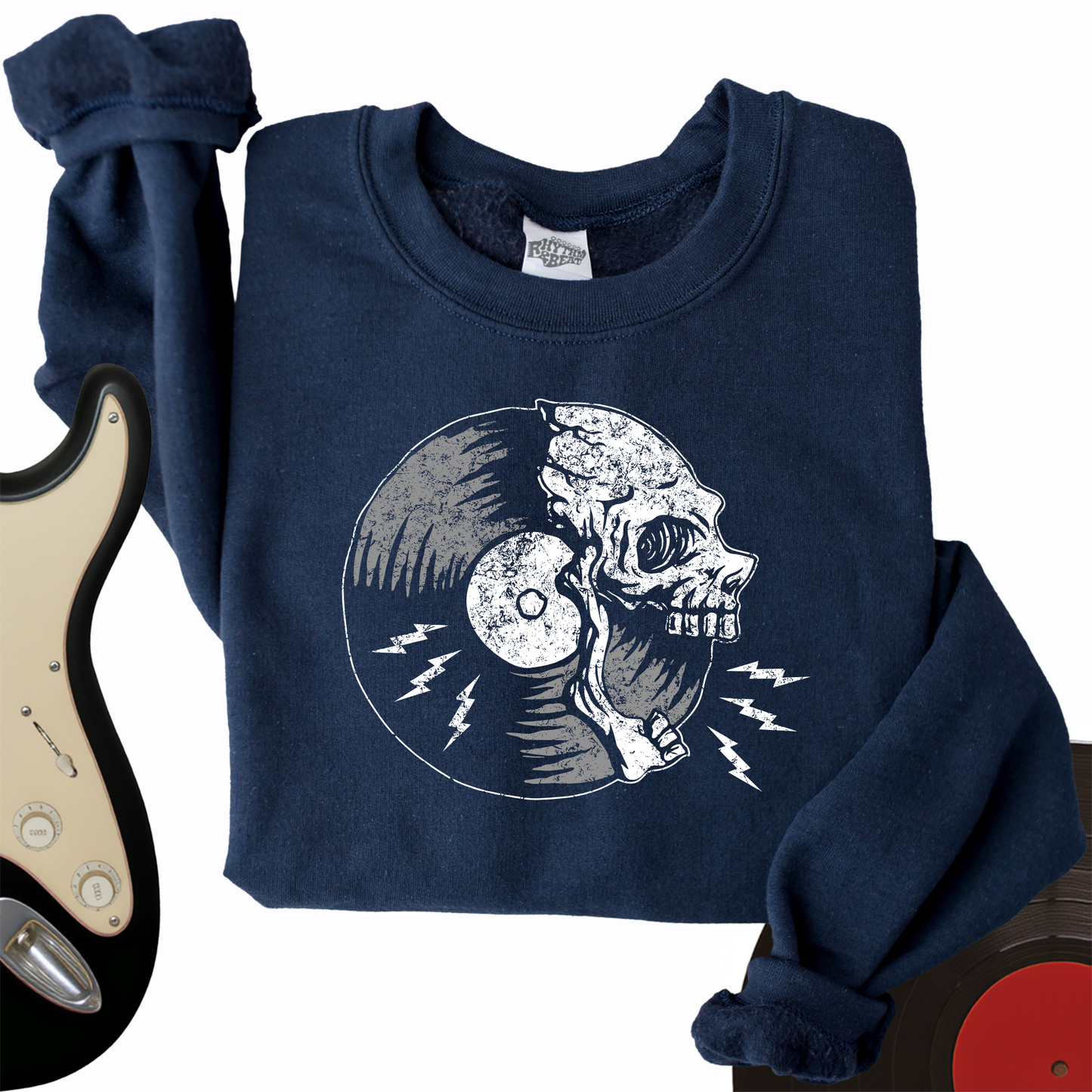 Skull Record Crewneck